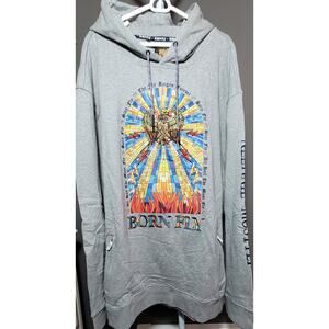 BORN FLY Men 6XL Hoodie All Hail The Most Fly Quality Embroidered Graphic Print